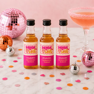 Etiqueta Para Botella De Licor El fin de semana de Bachelorette de Retro Petro Bo