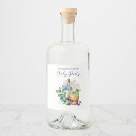 Etiqueta Para Botella De Licor Elegante fiesta de Derby con acuarela