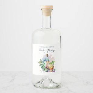Etiqueta Para Botella De Licor Elegante fiesta de Derby con acuarela