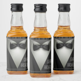 Etiqueta Para Botella De Licor Elegante fiesta formal de soltero de color esmoquí
