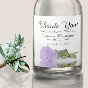 Etiqueta Para Botella De Licor Elegante Lavanda Rosa Púrpura Boda Gracias