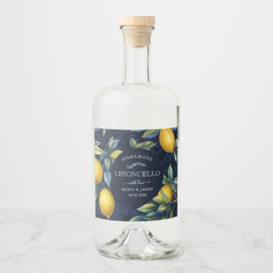 Etiqueta Para Botella De Licor Elegante Limoncello Lemons