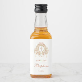 Etiqueta Para Botella De Licor Elegante Marco Santa Cruz Bautizo Mini
