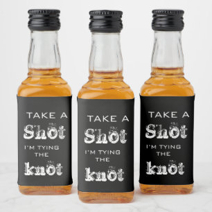 Etiqueta Para Botella De Licor Elegante Negra Amarrando El Compromiso Del Boda Kn