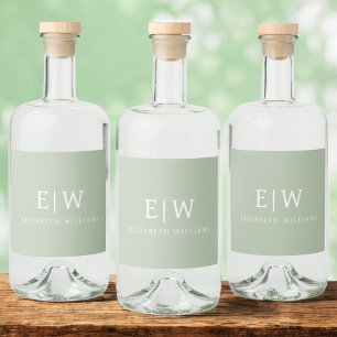 Etiqueta Para Botella De Licor Elegante Profesional Simple Monograma Minimalista