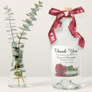 Etiqueta Para Botella De Licor Elegante Red Rose Reflections Boda Gracias