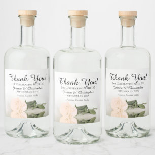 Etiqueta Para Botella De Licor Elegante Rosa  Moda Peach Boda Gracias