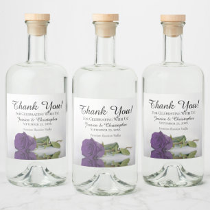 Etiqueta Para Botella De Licor Elegante Rosa Royal Purple Boda Gracias