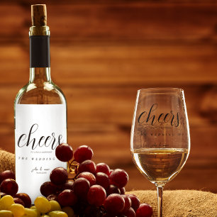 Etiqueta Para Botella De Licor Elegante tema Boda blanco y negro