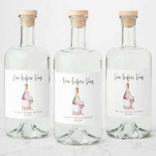 Etiqueta Para Botella De Licor Elegante Vino de color de agua antes de Vows Ducha