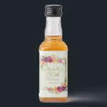 Etiqueta Para Botella De Licor Elegante Vintage Floral Gold Women's 50th Birthday<br><div class="desc">Elegante color de agua morado, rojo y amarillo, floral y dorado marco de la fiesta de cumpleaños de las mujeres personalizados mini botellas de licor. Personalizada con el nombre de la invitada de honor, su edad y su fecha fiesta. El texto es completamente personalizable. Comuníquese conmigo para obtener ayuda con...</div>