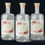Etiqueta Para Botella De Licor Elegante Vintage Floral Gold Women's 50th Birthday<br><div class="desc">Elegante color de agua morado, rojo y amarillo, floral y dorado marco de la fiesta de cumpleaños de las mujeres etiquetas de botellas de licor personalizadas. Personalizada con el nombre de la invitada de honor, su edad y su fecha fiesta. El texto es completamente personalizable. Comuníquese conmigo para obtener ayuda...</div>