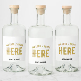 ETIQUETA PARA BOTELLA DE LICOR ELEGANTES PERSONALIZABLES BLANCOS VERIFICADOS DE M