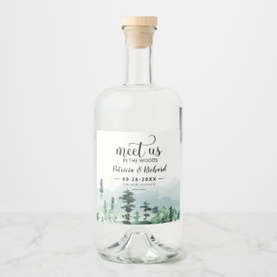 Etiqueta Para Botella De Licor Encuentranos En El Bosque Boda Al Aire Libre Save
