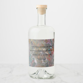 Etiqueta Para Botella De Licor Enfriador moderno abstracto "Bosque de flores"