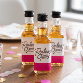 Etiqueta Para Botella De Licor Equipo de Rodeo Glam Rosa Despedida de Soltera