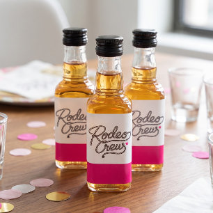 Etiqueta Para Botella De Licor Equipo de Rodeo Glam Rosa Despedida de Soltera
