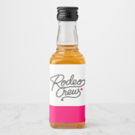Etiqueta Para Botella De Licor Equipo de Rodeo Glam Rosa Despedida de Soltera
