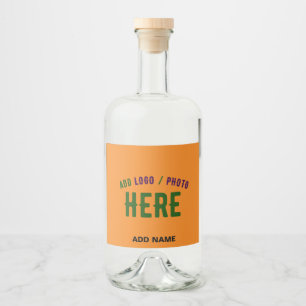ETIQUETA PARA BOTELLA DE LICOR ESTILO MODERNO NARANJA OSCURO PERSONALIZADO VERIFI