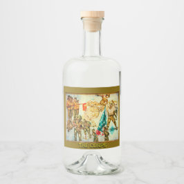 Etiqueta Para Botella De Licor Etiqueta de arte militar
