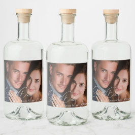 Etiqueta Para Botella De Licor Etiqueta de Bebida para Guardar la Fecha con Foto 