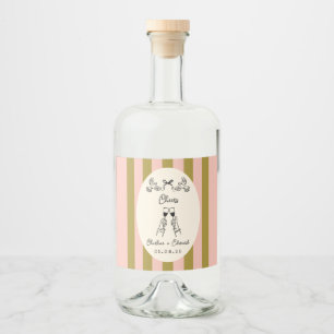 Etiqueta Para Botella De Licor Etiqueta de botella de boda rayada en verde oliva