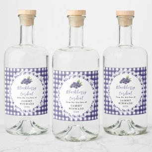 Etiqueta Para Botella De Licor Etiqueta de Botella de Cordial Casero de Zarzamora