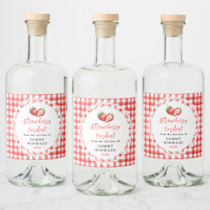 Etiqueta Para Botella De Licor Etiqueta de Botella de Cordial de Fresa Casero