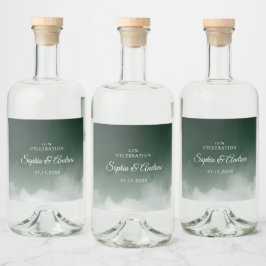 Etiqueta Para Botella De Licor Etiqueta de frasco de licor de Boda verde oscuro