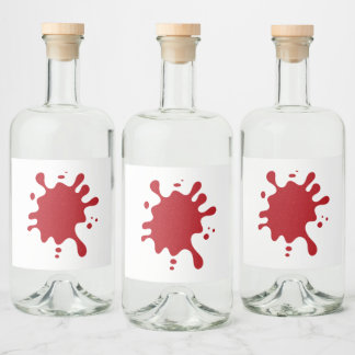 Etiqueta Para Botella De Licor Etiqueta de licor de salpicadura de tinta roja de 