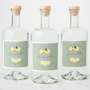 Etiqueta Para Botella De Licor Etiqueta de Limoncello verde de Laurel casero pers