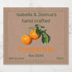 Etiqueta Para Botella De Licor Etiqueta de Orangecello en papel de color Kraft 