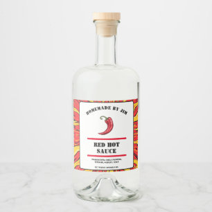 Etiqueta Para Botella De Licor Etiqueta de Pimienta de Salsa de Chili Roja Modern