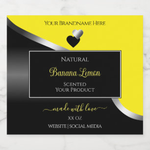 Etiqueta Para Botella De Licor Etiqueta de producto de corazón blanco amarillo ne