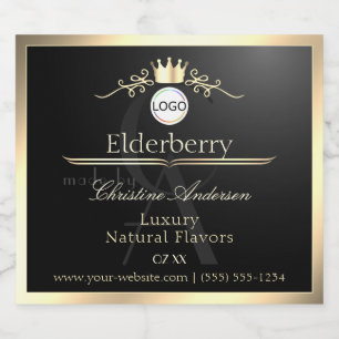 Etiqueta Para Botella De Licor Etiqueta de producto negro noble con logotipo de m