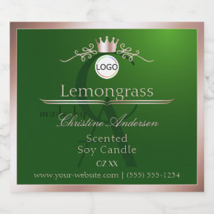 Etiqueta Para Botella De Licor Etiqueta de producto verde con logotipo de monogra