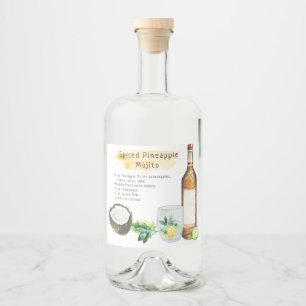 Etiqueta Para Botella De Licor Etiqueta de receta de cóctel de firma para favor d