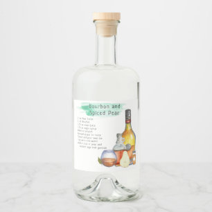 Etiqueta Para Botella De Licor Etiqueta de receta de cóctel de firma para favor d