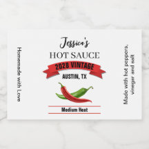 Etiqueta de Salsa Picante de Boda HS039rt