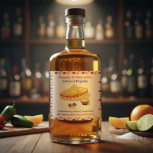Etiqueta Para Botella De Licor Etiqueta de Tequila Infundido con Jalapeño y Cleme