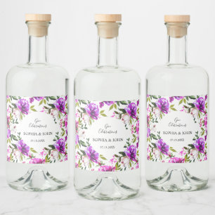 Etiqueta Para Botella De Licor Etiqueta del frasco de licor Boda de las flores mo