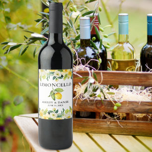 Etiqueta Para Botella De Licor Etiqueta del frasco de Limoncello de limón de flor