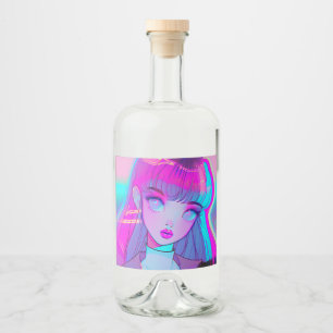 Etiqueta Para Botella De Licor Etiqueta del frasco de Liquor de Chica de Neón Cut