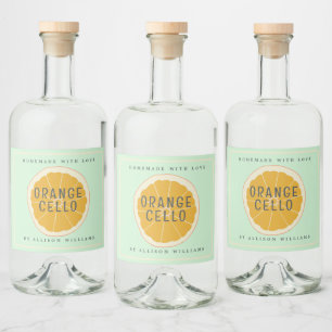 Etiqueta Para Botella De Licor Etiqueta personalizada de Orangecello casero