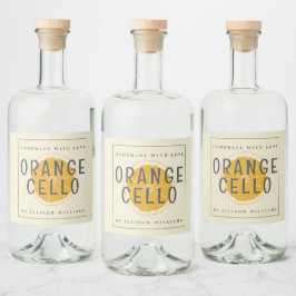 Etiqueta Para Botella De Licor Etiqueta personalizada de Orangecello casero