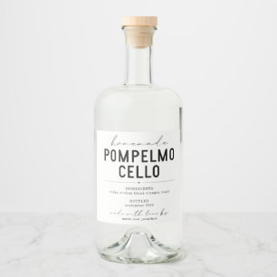 Etiqueta Para Botella De Licor Etiqueta personalizada de pompelmocello casero