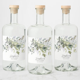 Etiqueta Para Botella De Licor Eucalyptus Foliage Bridal Shower Favor