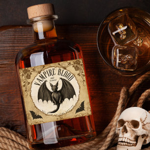 Etiqueta Para Botella De Licor Extracto de sangre de vampiros: Eleva tu Halloween