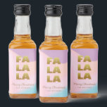 Etiqueta Para Botella De Licor Fa La La La | Navidades de gradiente rosado y oro<br><div class="desc">Gradiente rosa pastel y Navidades dorados mini etiqueta de botella de alcohol con "Ho Ho Ho Ho" en una tipografía divertida y elegante. Personalizar con saludo corto y nombre del remitente.</div>