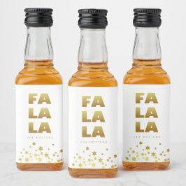Etiqueta Para Botella De Licor Fa La La La | Navidades divertidos White & Gold Mi